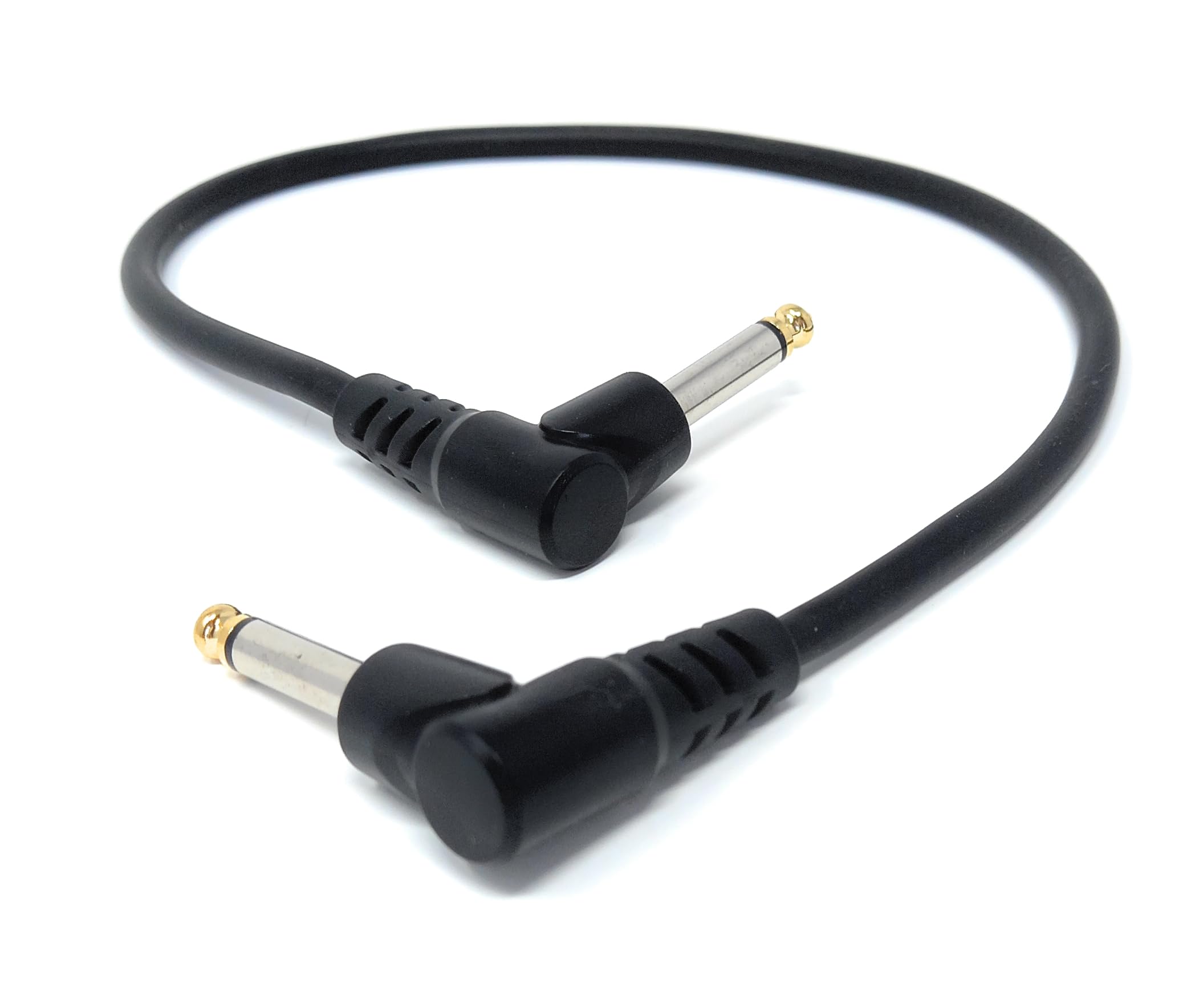 6.35mm Right Angle TS Instrument Cable - 90 Degree 1/4 Inch Mono Guitar Patch Cable for Amps, Mixers, and Pedals