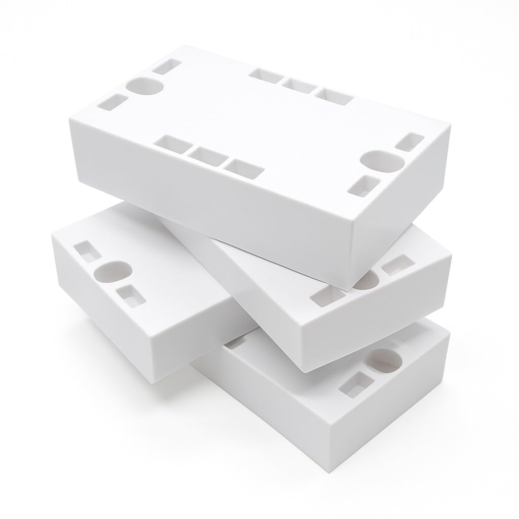 2 Gang Surface Mount Back Box – White Pattress 147mm x 86mm x 32mm, Durable Electrical & Network Faceplate Mounting Box