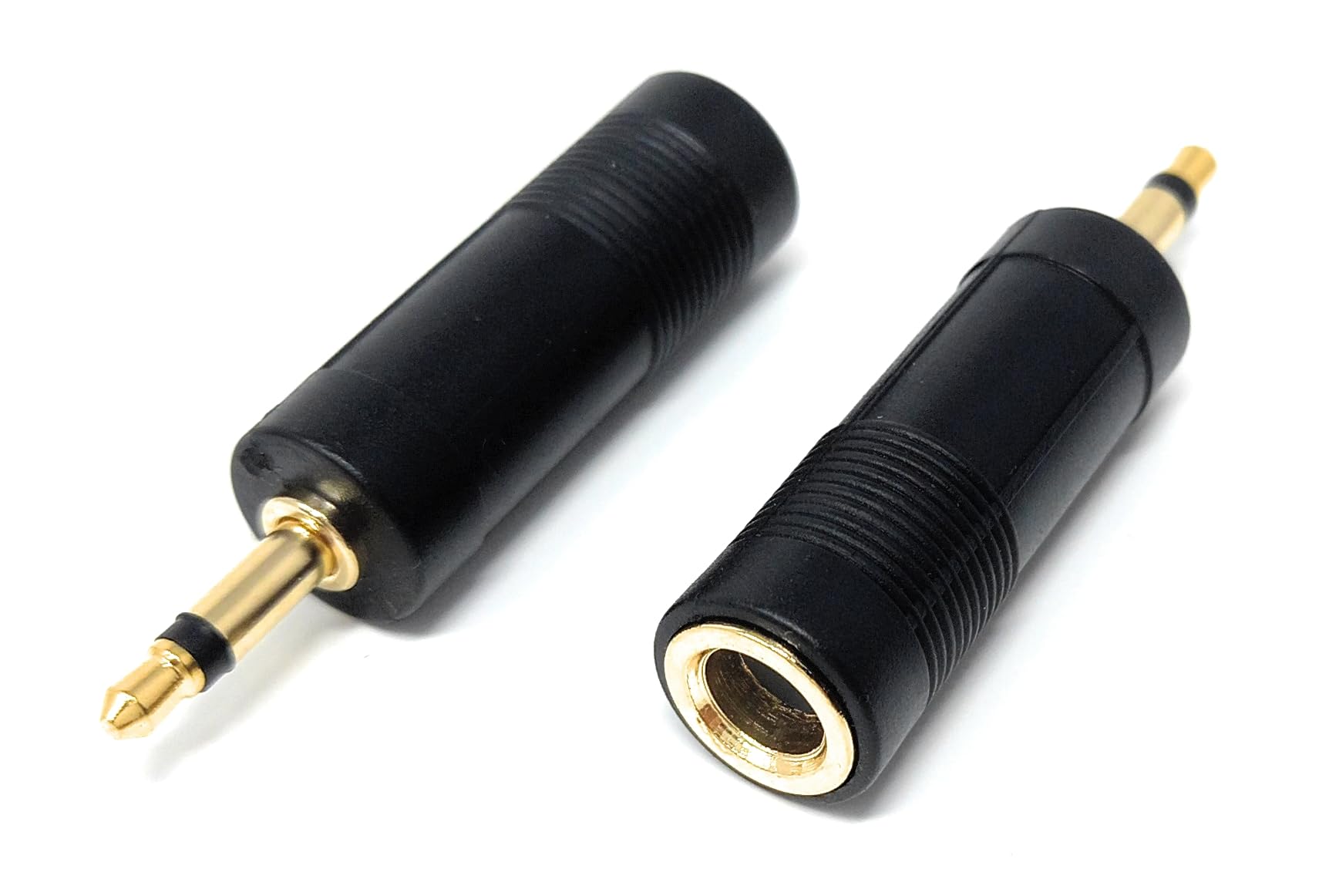 DRUT 6.35mm Mono Jack Socket to 3.5mm Mono Jack Plug Audio Cable Converter Adapter Gold Plated Contacts