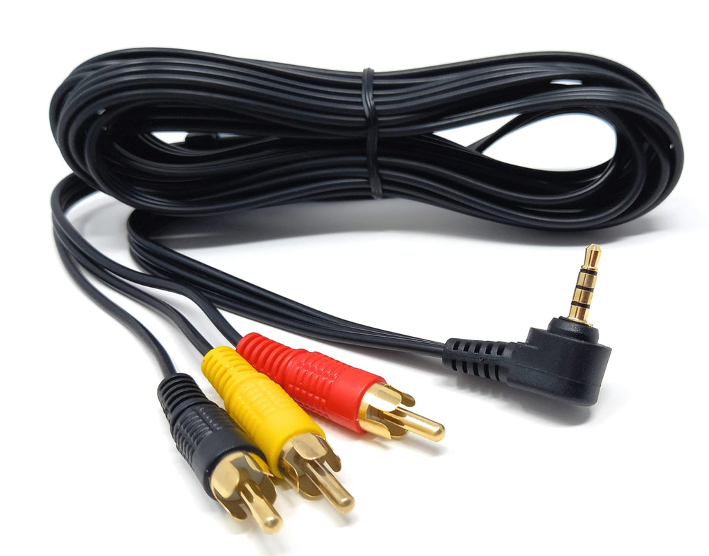 DRUT Right Angle 4 Pole 3.5mm Jack To 3 x RCA Composite & Stereo Audio Video Lead Cable
