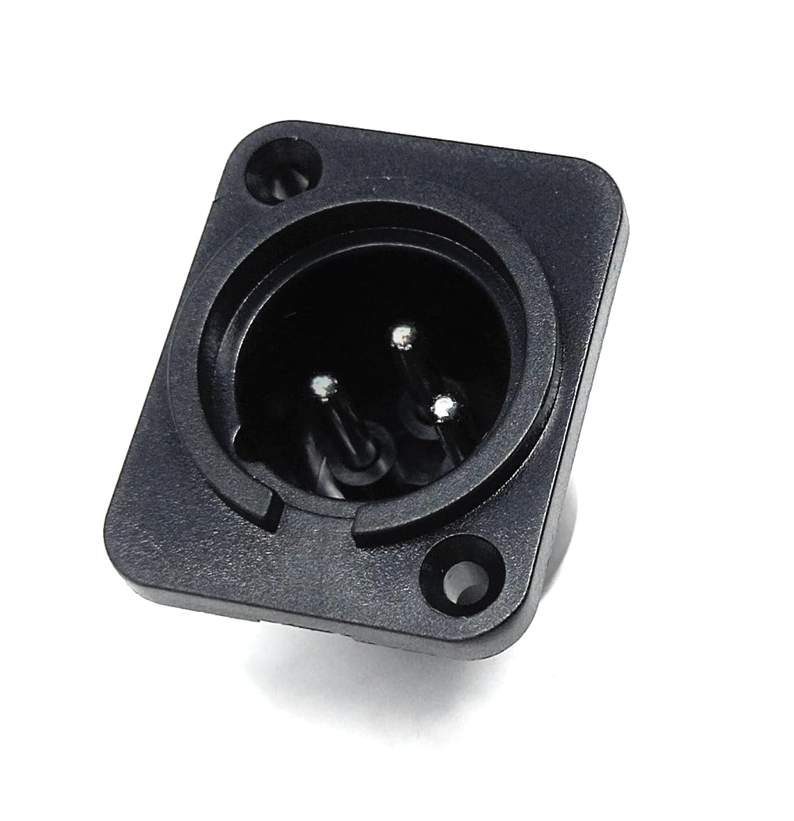 DRUT 3-Pin XLR Male Chassis Mount Socket – Plastic Panel Jack for Audio, Microphone, Studio, DJ Mixer and Speaker Connections, Solder Terminals