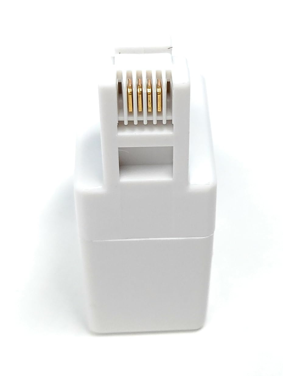 DRUT RJ11 4 Wire Male Jack to BT Socket Female Cable Adapter, Landline Telephone Converter Extender 6P4C