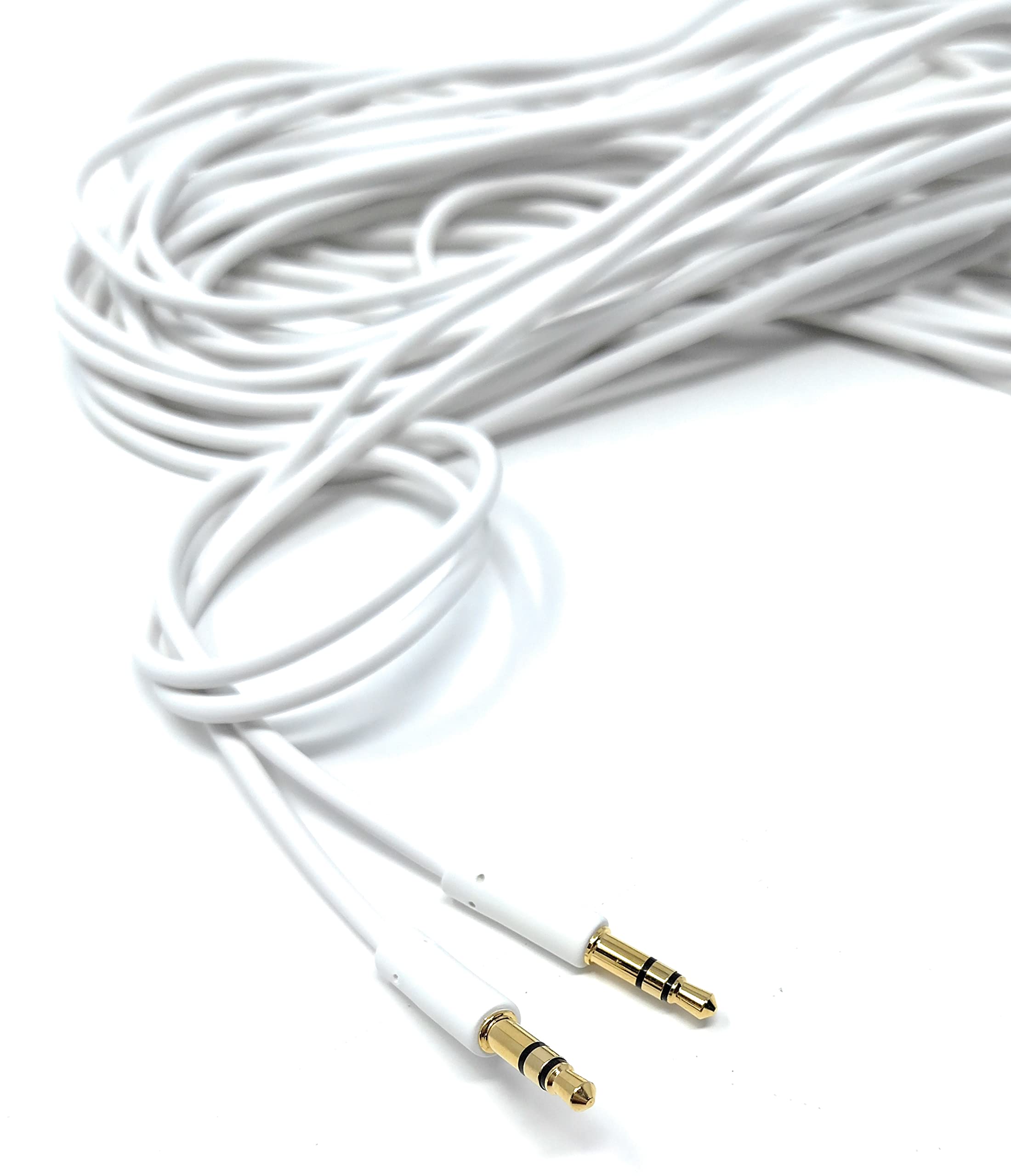 DRUT 3.5mm Stereo Audio Jack Plug to Plug, Male to Male AUX, Slim Flexible Lead Cable