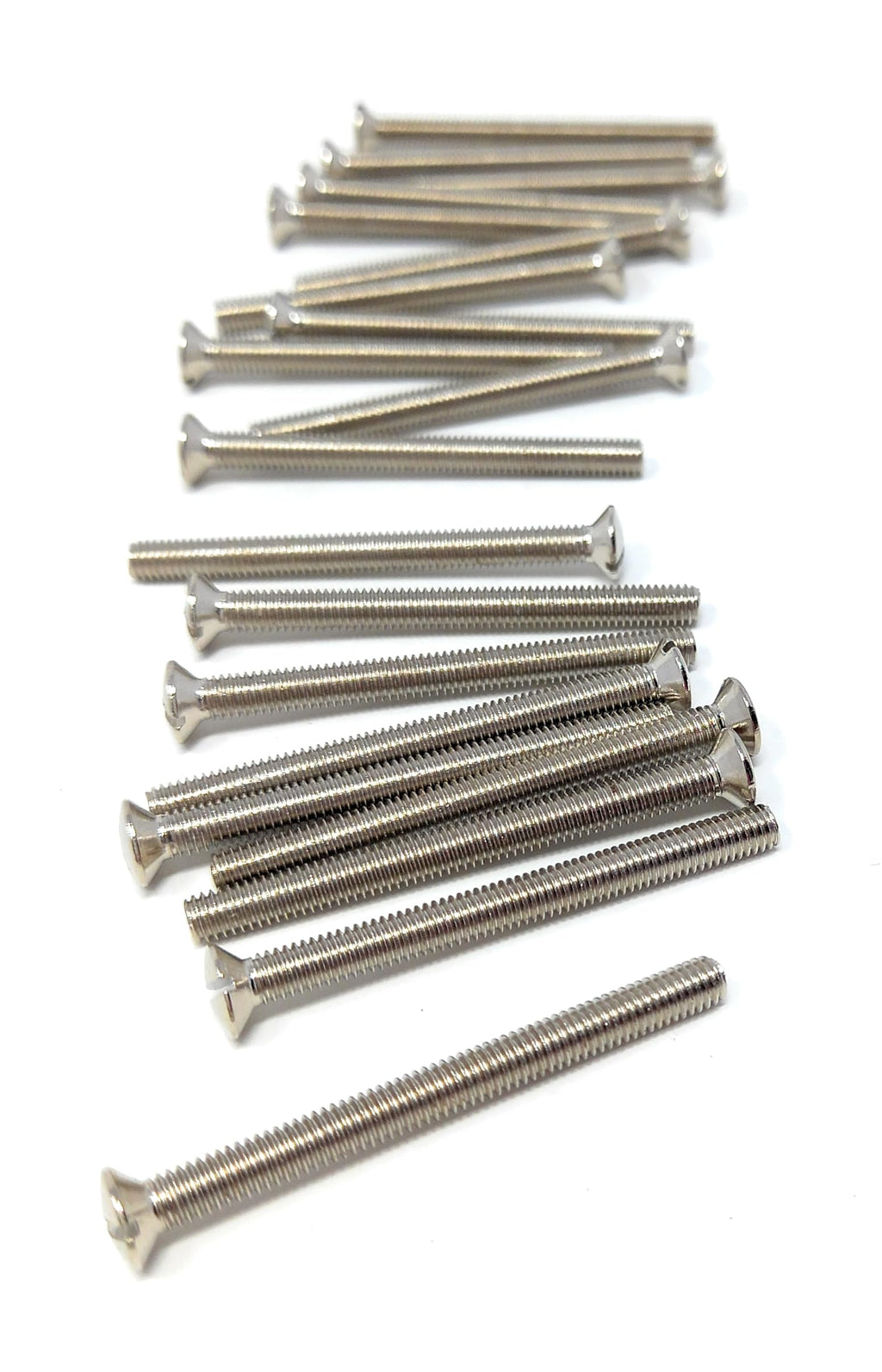 M3.5 Slotted Raised Countersunk Electrical Socket, Faceplate, Surface, Light Switch Screws, Nickel Plated