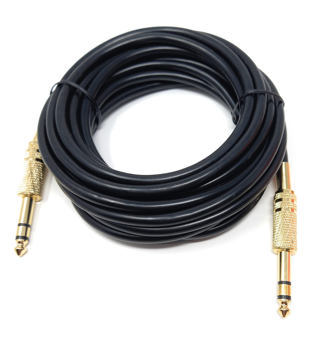 DRUT 6.35mm Male to 6.35mm Male Stereo Audio Cable, 1/4" TRS Connectors For Professional Music Instruments & Home Audio