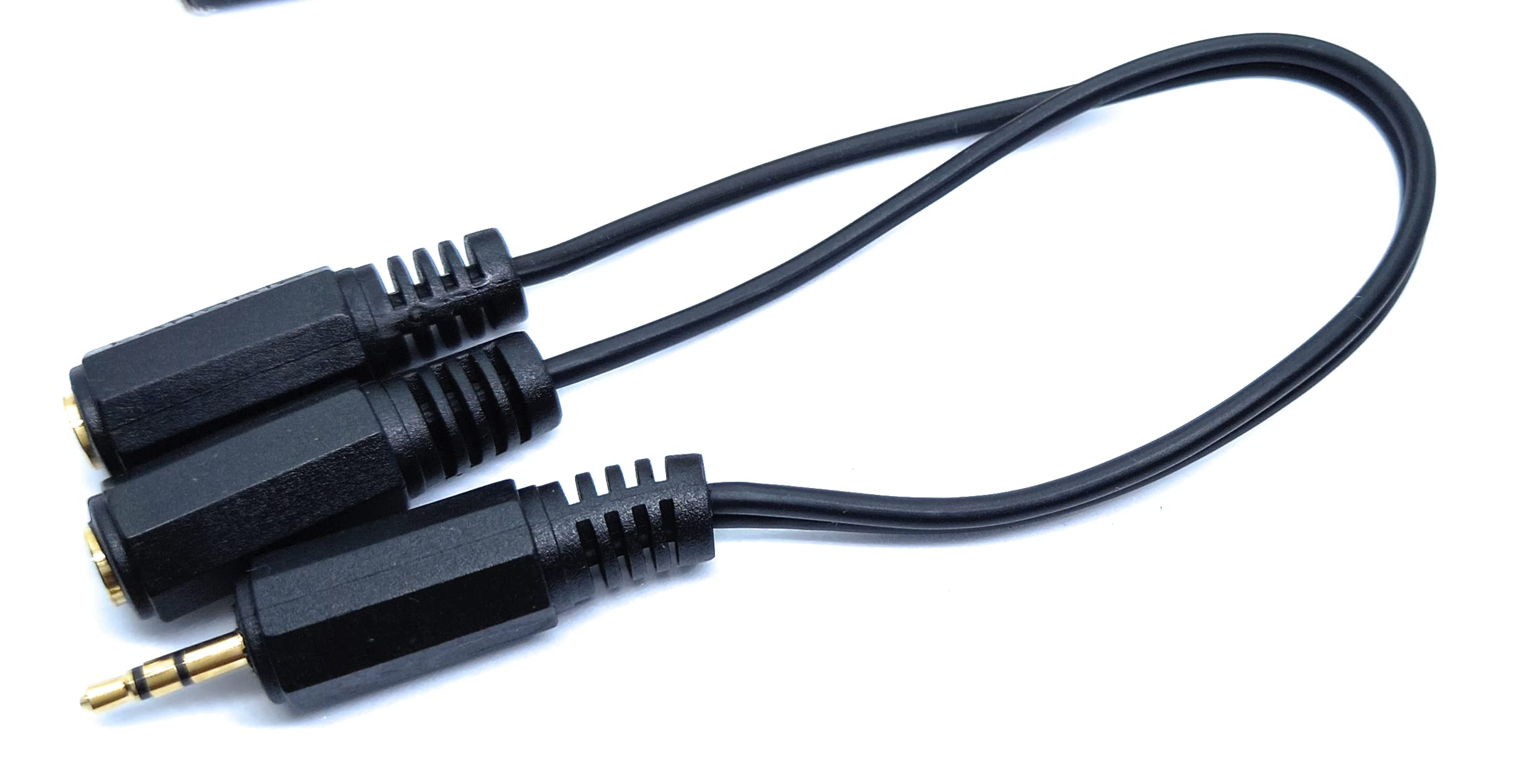 DRUT 2.5mm Jack to Twin 2.5mm Socket, Stereo Cable Splitter Adapter, Male to x 2 Female