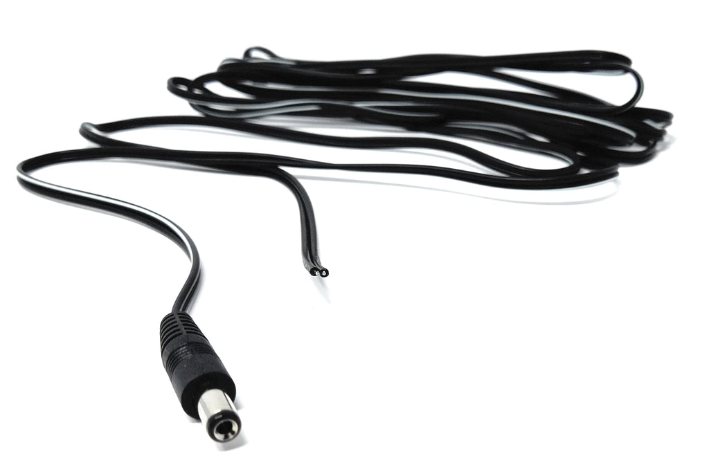 2.1mm x 5.5mm Male DC Plug to Bare Ended Power Cable Compatible With CCTV, LED Lights, Music Instruments, Solar Panels