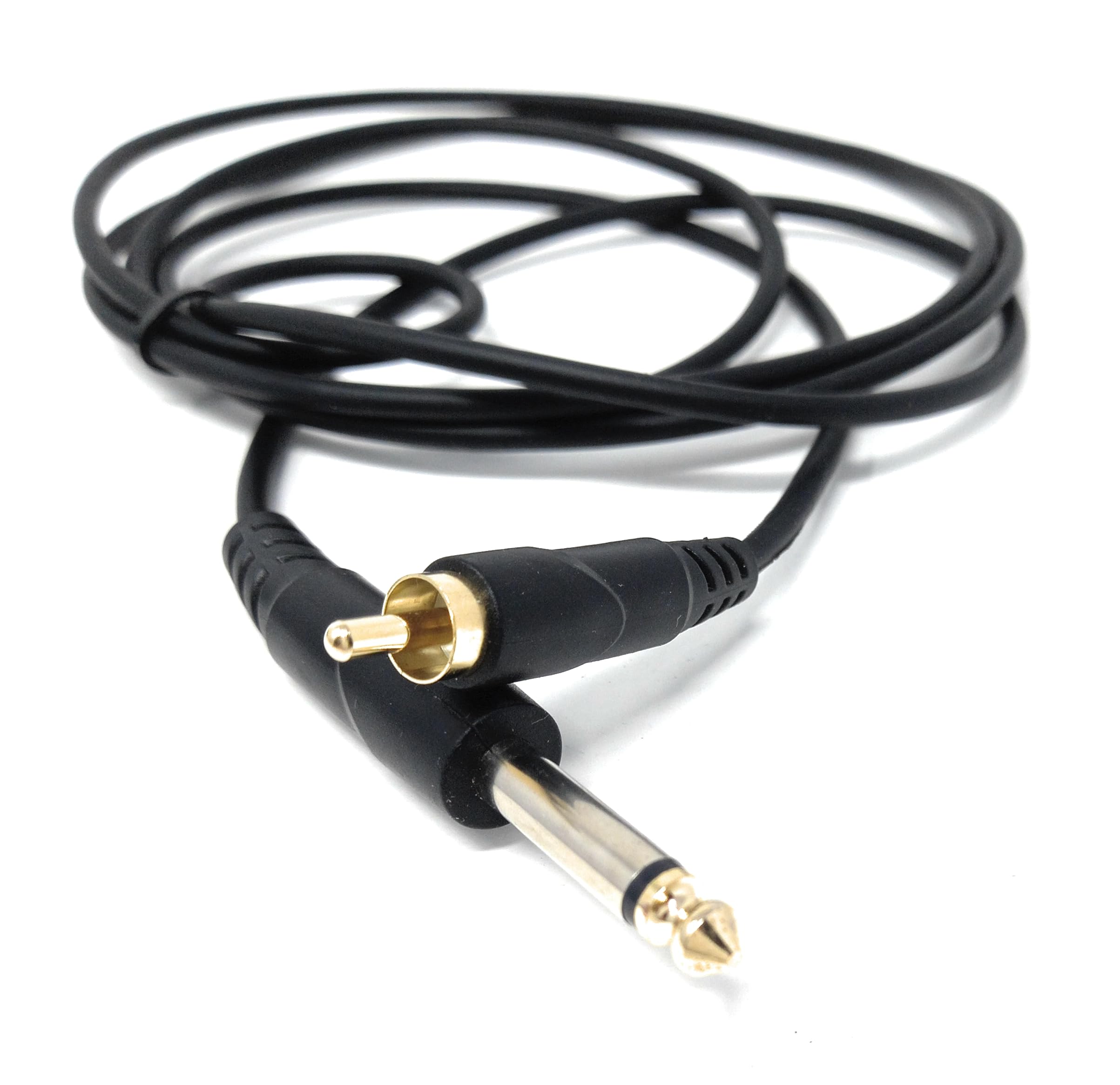DRUT 6.35mm (1/4") Mono Jack Plug to RCA Phono Audio Cable – Signal Patch Lead for Mixers, Controllers, DJ & Audio Equipment