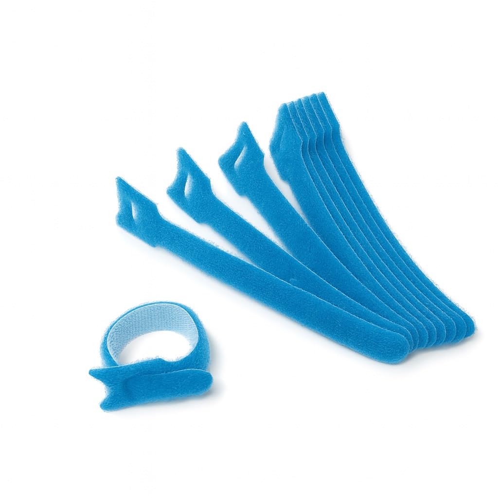 Hook & Loop Reusable Cable Ties 135mm x 12mm – 10 Pack – Adjustable Cord Organizer Straps for Wires, Cables, Home, Office & Electronics – Durable & Reusable Fastening Ties