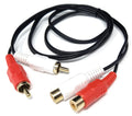 DRUT Twin 2 x RCA to RCA Phono Audio Extension Lead Male to Female Cable