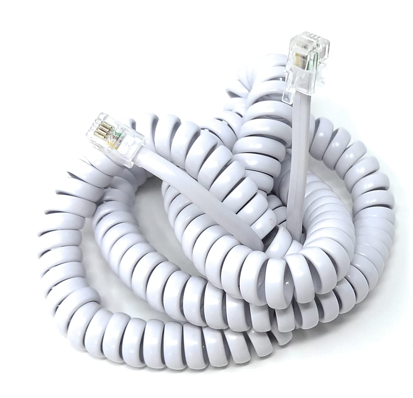 DRUT Coiled RJ10 RJ9 RJ22 4P4C 4 PIN Telephone Handset Curly Lead Cable