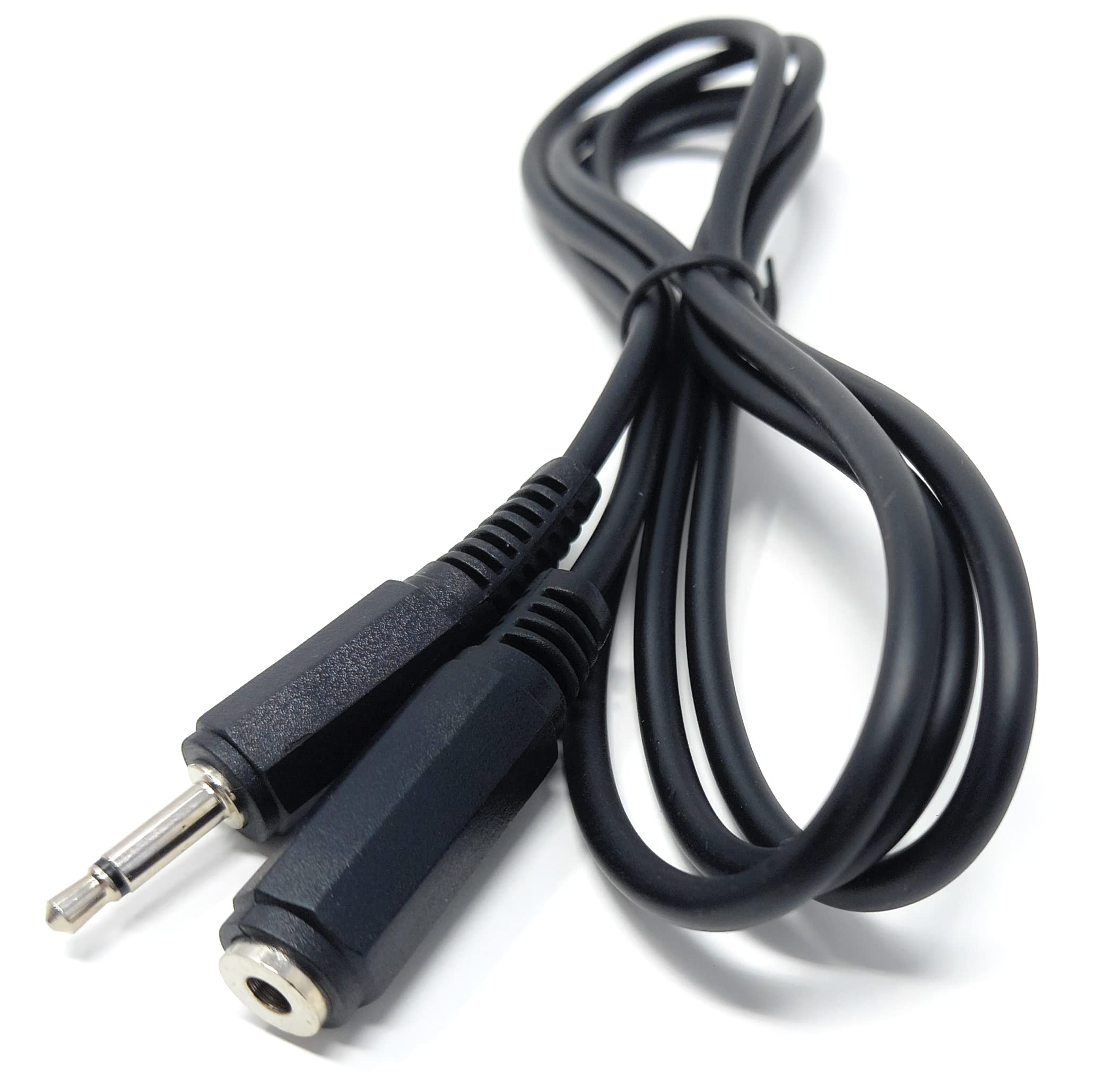 3.5mm Mono Jack to 3.5mm Socket Extension Cable, Male Plug to Female Socket Nickel Connectors