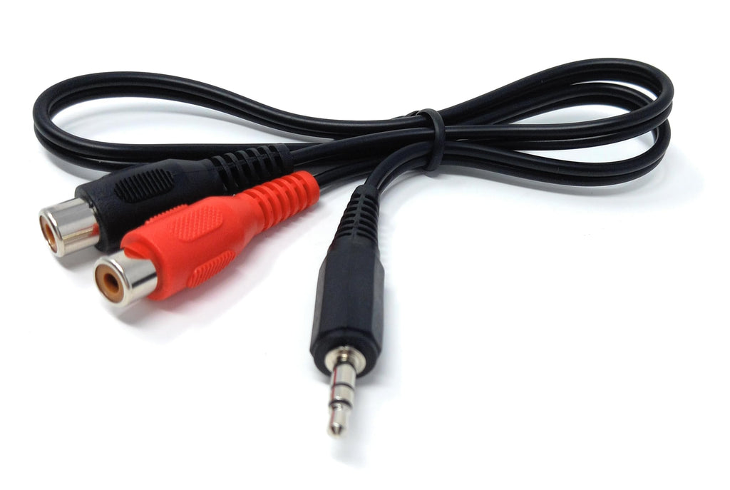 DRUT 3.5mm Stereo Jack to 2 x RCA Phono Sockets Extension Splitter Cable Lead