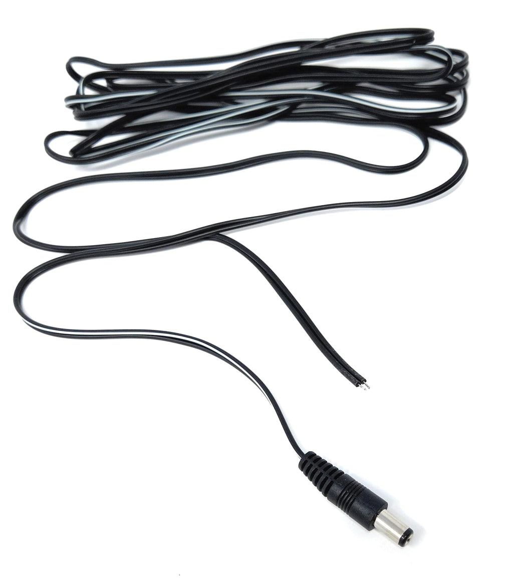 2.1mm x 5.5mm Male DC Plug to Bare Ended Power Cable Compatible With CCTV, LED Lights, Music Instruments, Solar Panels
