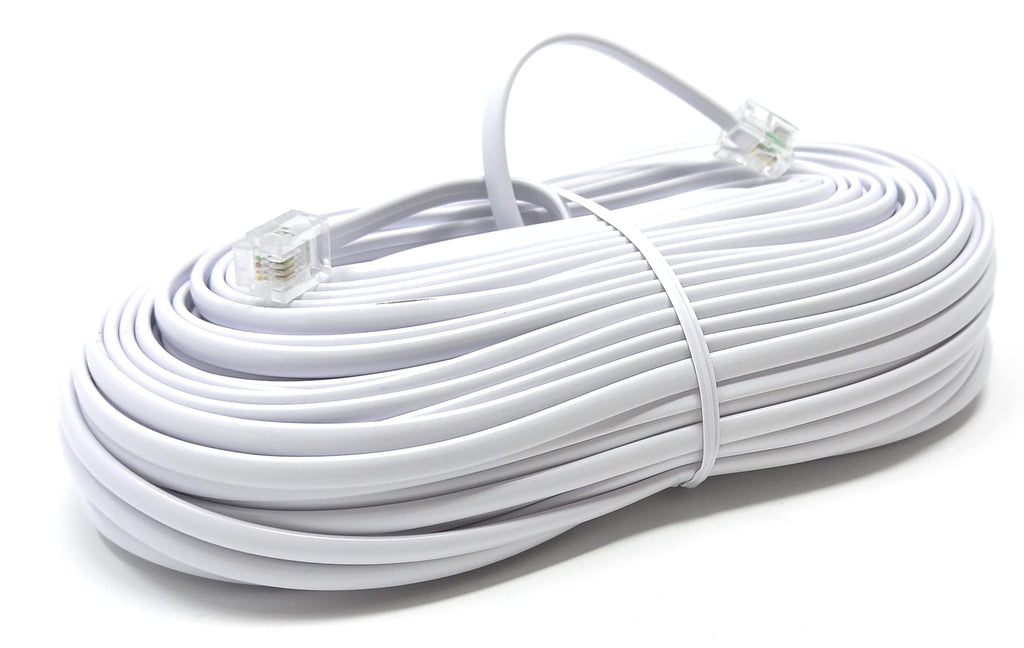 DRUT RJ11 to RJ11 Telephone Landline Cable ADSL (6P4C) Flat Lead High Speed BT Internet Broadband Male to Male Router, Modem, Phone Extension Wire