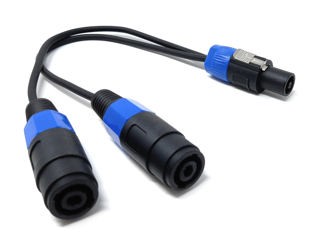 DRUT 30cm 1 x Speakon Male Plug to 2 x Female Speakon Speaker Connections PA Splitter Adapter Lead Cable 1ft