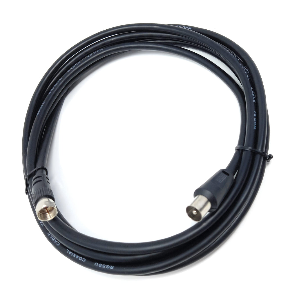 DRUT RF TV Aerial Male to F Type Connector Male Plug Coaxial Coax Cable, Lead, 75 Ohm, 3C-2V