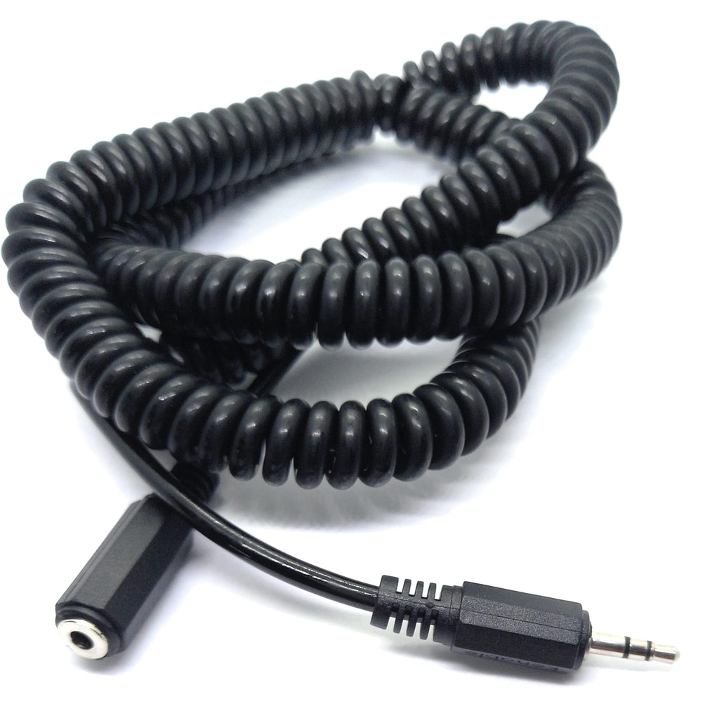 DRUT 3.5mm Stereo Jack to 3.5mm Socket Headphone, Speaker, HI-FI Extension Coiled Cable Lead