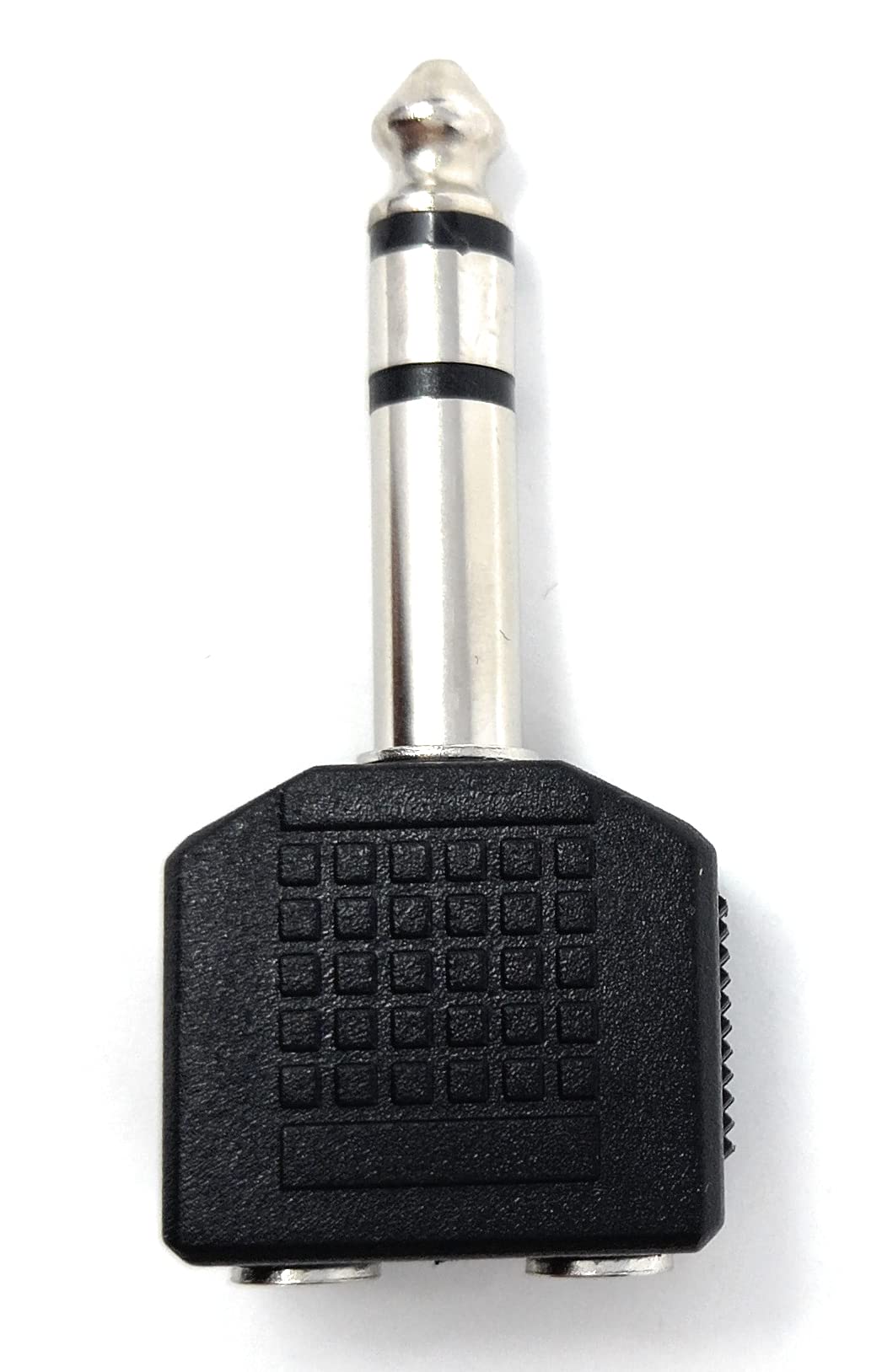 DRUT 6.35mm Stereo Jack Plug to Twin 3.5mm Female Sockets Cable Adapter Y Splitter