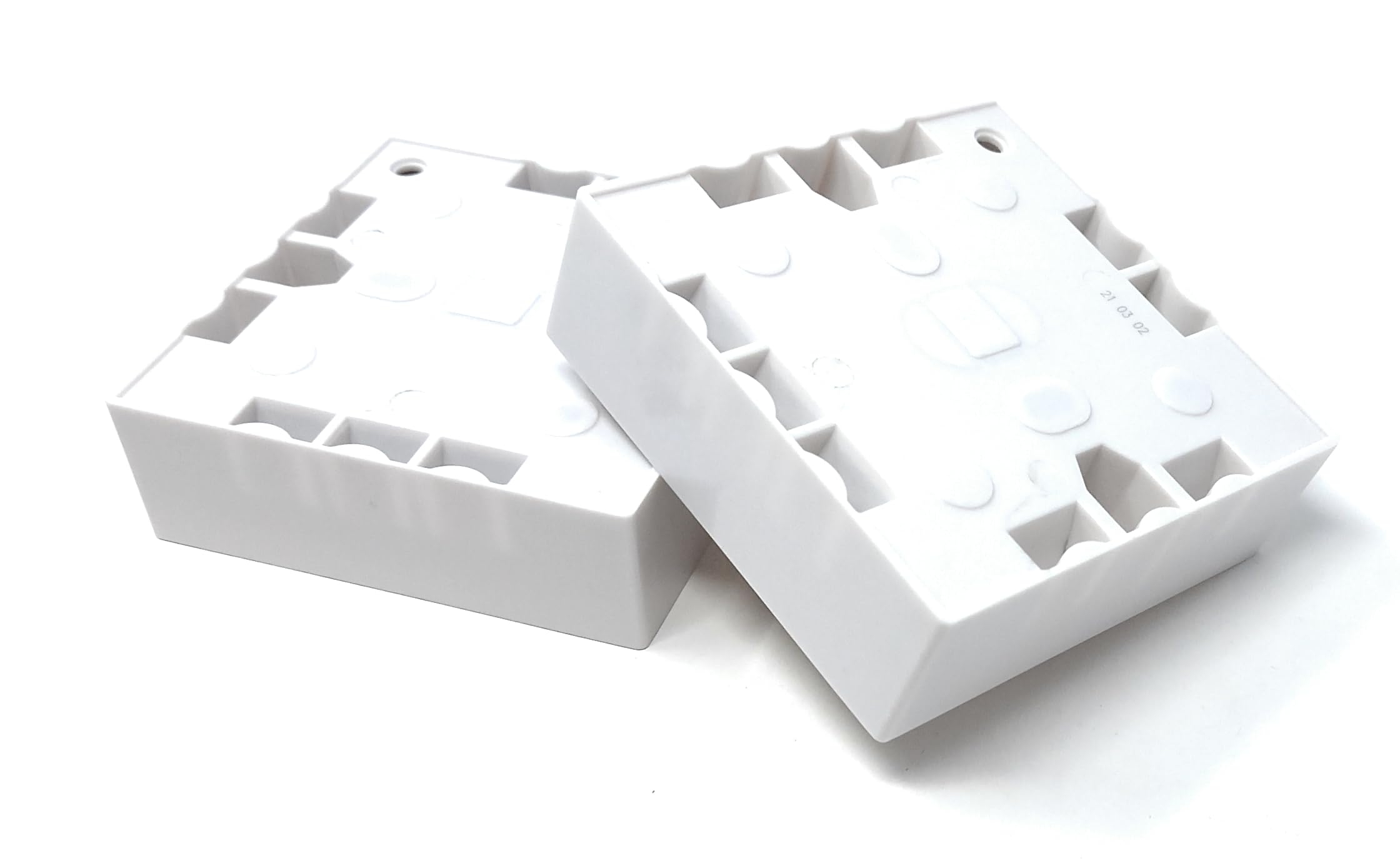 1 Gang Surface Mount Back Box Pattress Box (25mm x 85mm x 85mm) White