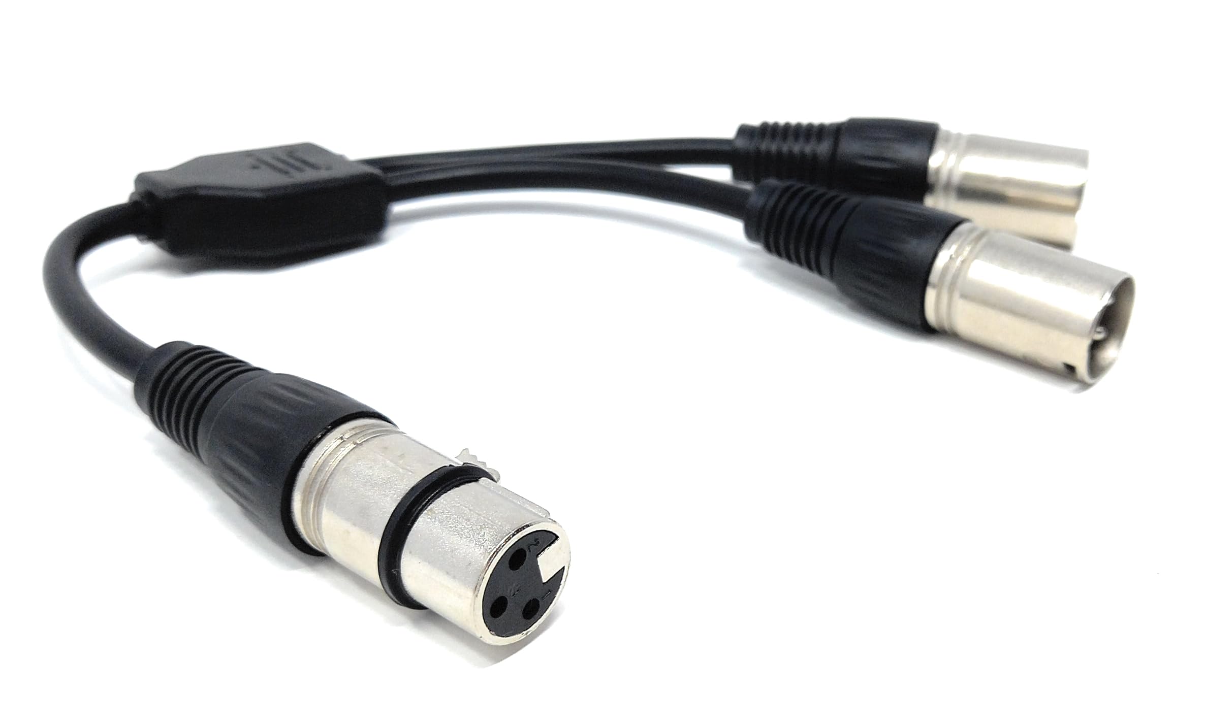DRUT 25cm 1 x XLR Socket to 2 x XLR Plug XLR Splitter, 1 x Male to 2 x Female Adapter Cable Lead