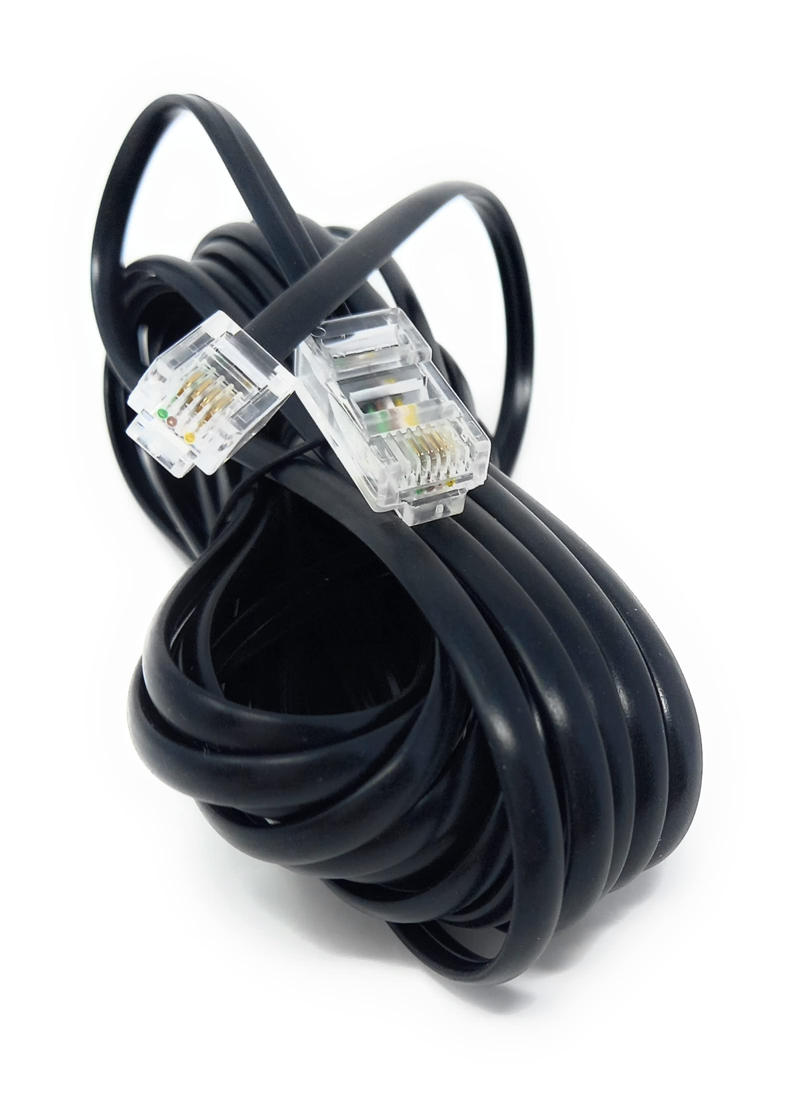 DRUT Flat RJ11 to RJ45 Male to Male 4 wire Broadband, Modem Cable Lead