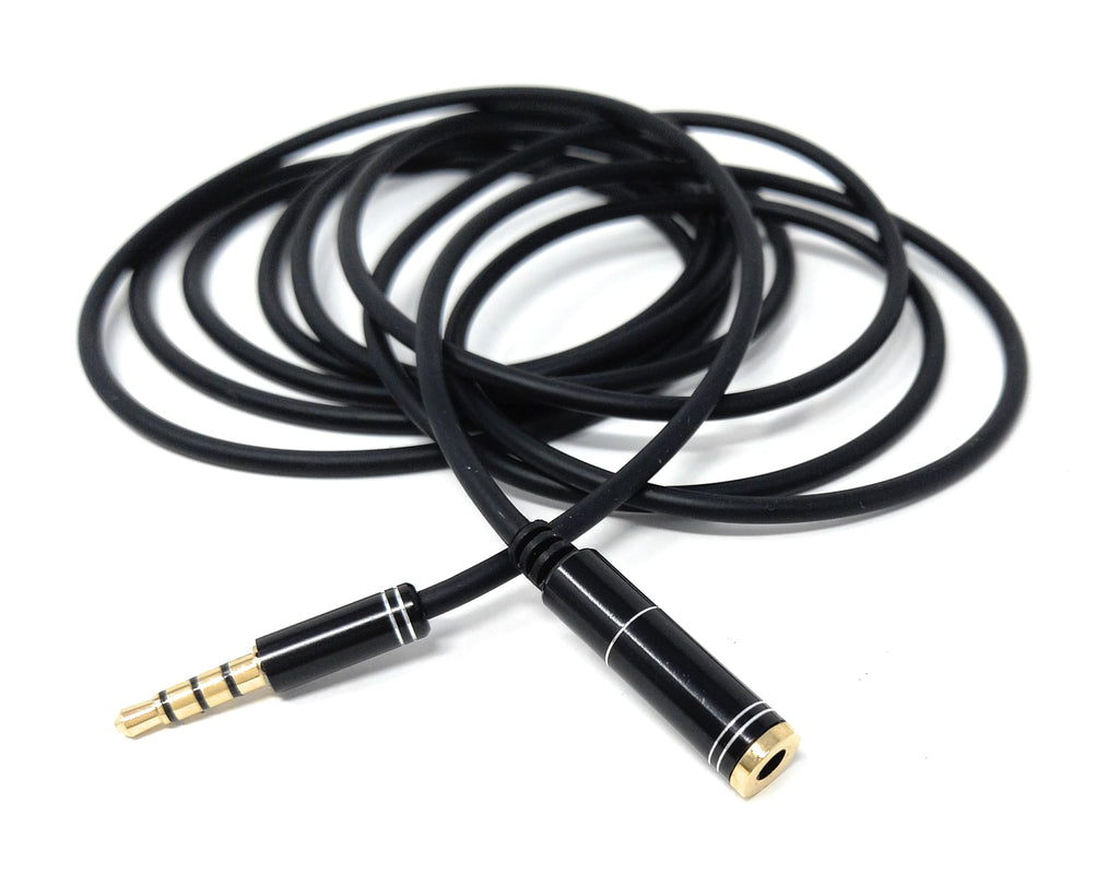 DRUT 3.5mm TRRS Mic Extension Cable 4-Pole Stereo Audio Jack Male to Female, Headset & Aux Lead Compatible with Earphones, Gaming Headsets, PS4, PS5, TV, Car, Soundbar