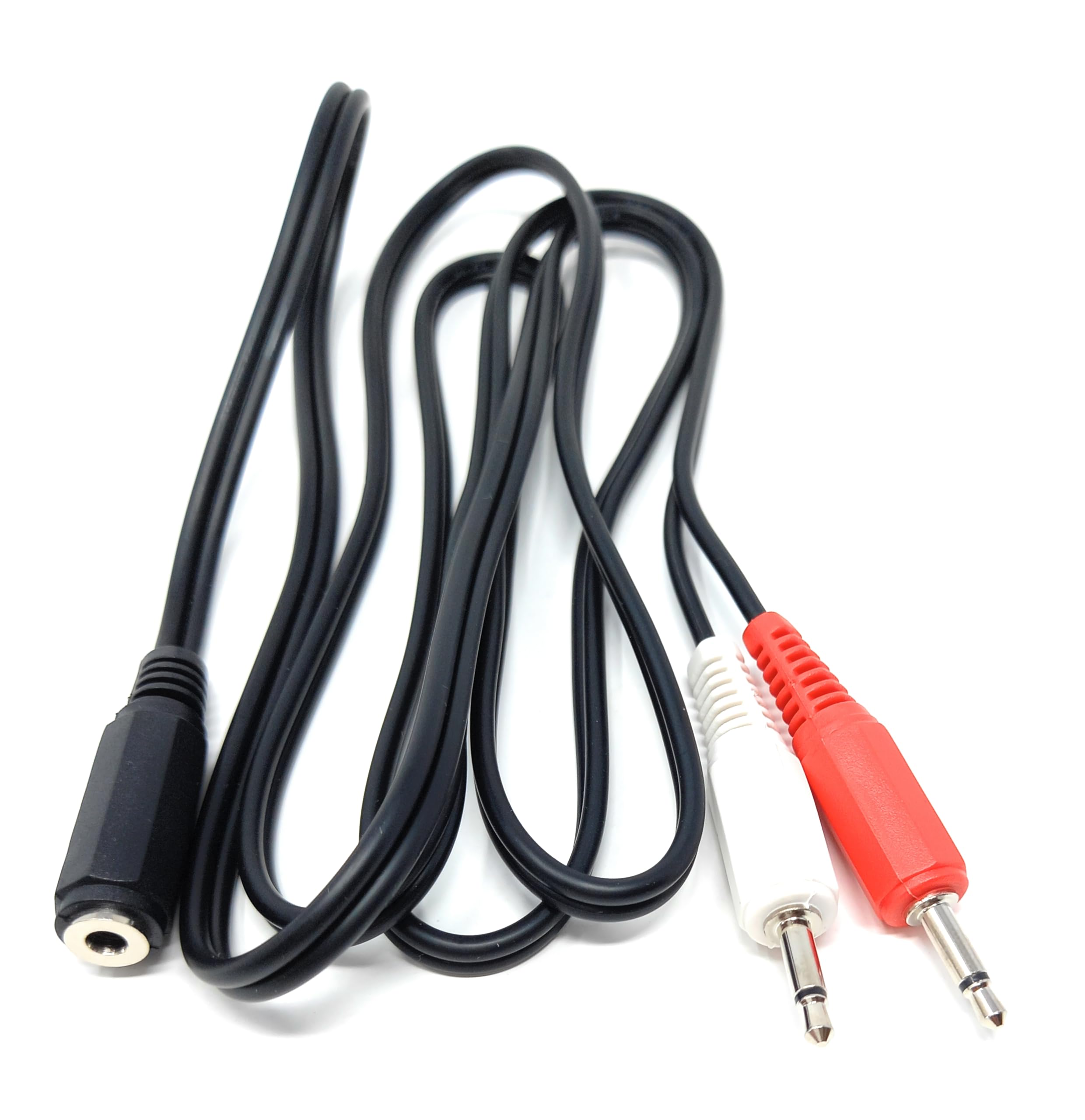 1.5m 3.5mm Stereo Jack Socket to 2 x 3.5mm Mono Jack Plugs Cable Lead