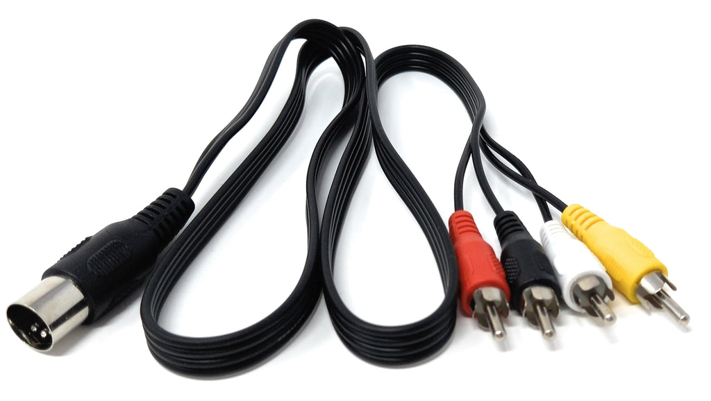 DRUT 5 Pin Midi Din Male to 4x RCA Male Audio Adapter Cable, Compatible with Cassette Player, CD, Amplifier, Music Instruments