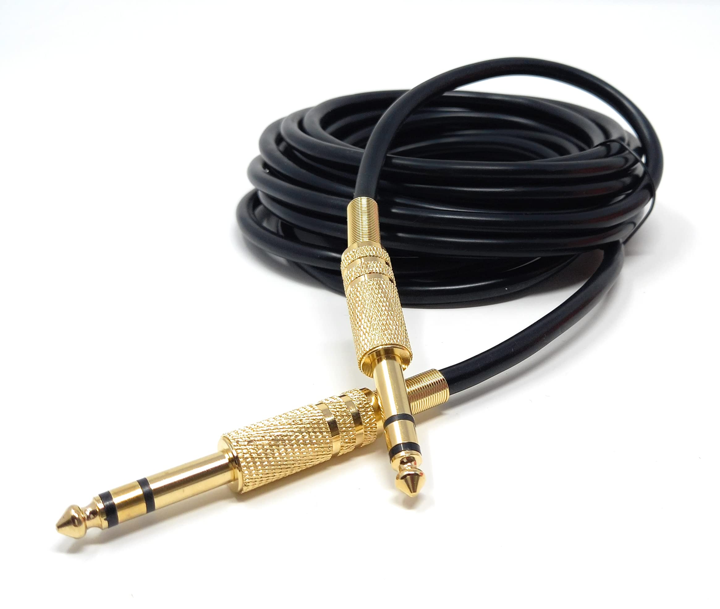 DRUT 6.35mm Male to 6.35mm Male Stereo Audio Cable, 1/4" TRS Connectors For Professional Music Instruments & Home Audio