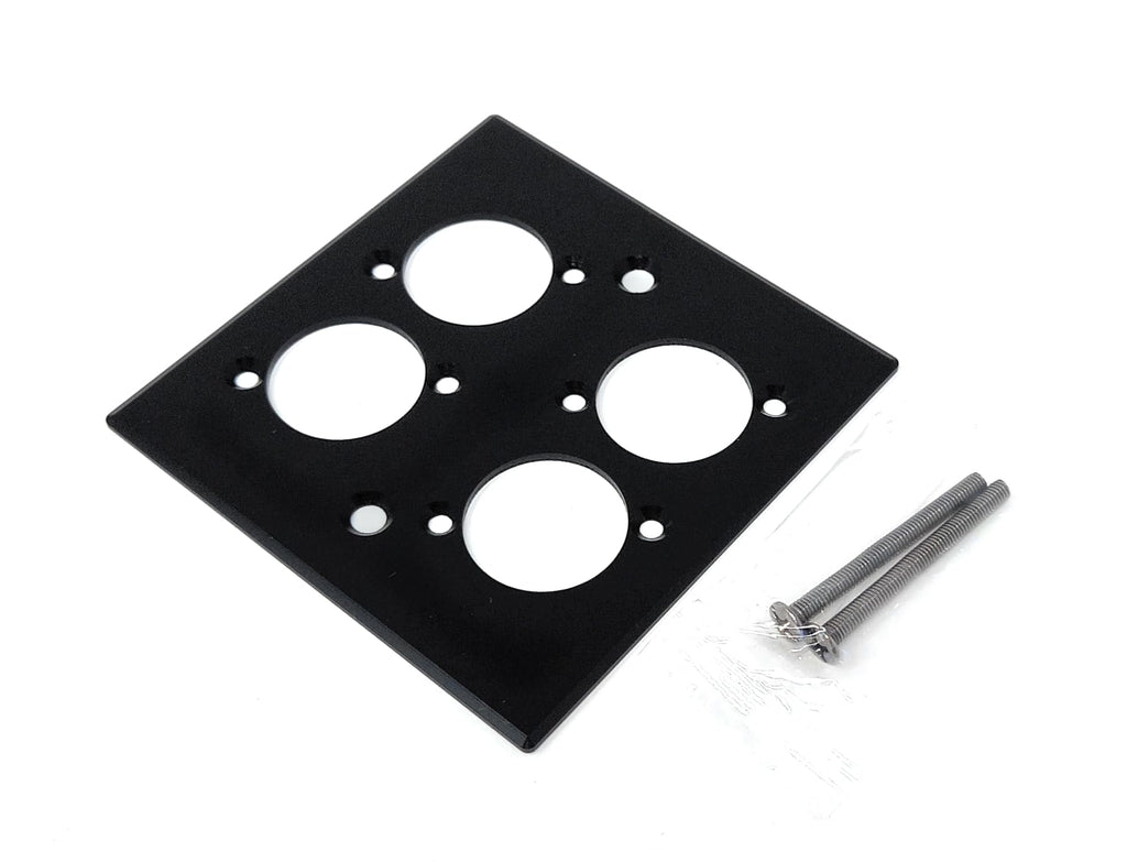Brushed Aluminium Wall Plate, 86x86mm, D-Series Hole, Compatible with Neutrik, HDMI, USB, RJ45, BNC, RCA, XLR Wall Faceplates