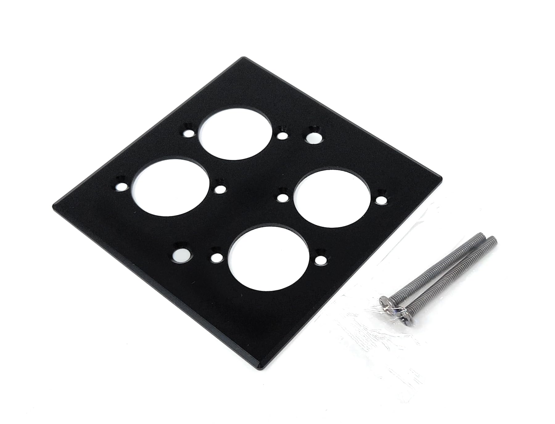 Brushed Aluminium Wall Plate, 86x86mm, D-Series Hole, Compatible with Neutrik, HDMI, USB, RJ45, BNC, RCA, XLR Wall Faceplates