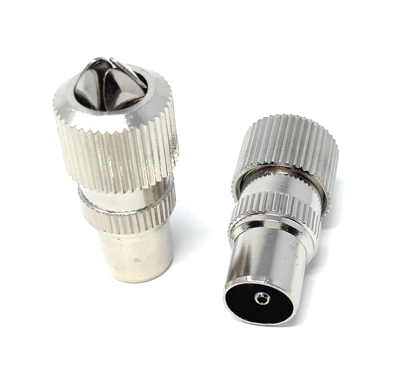 DRUT TV RF Male Plug Connector Adapter for Aerial Coaxial Coax Cable (Toolless Push In End)