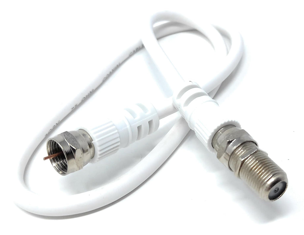 DRUT F-Type Connector TV RG6 Cable With (F-Type Female Coupler) Compatible With STB, Dish TV, Satellite, Antenna Coax Cable Lead