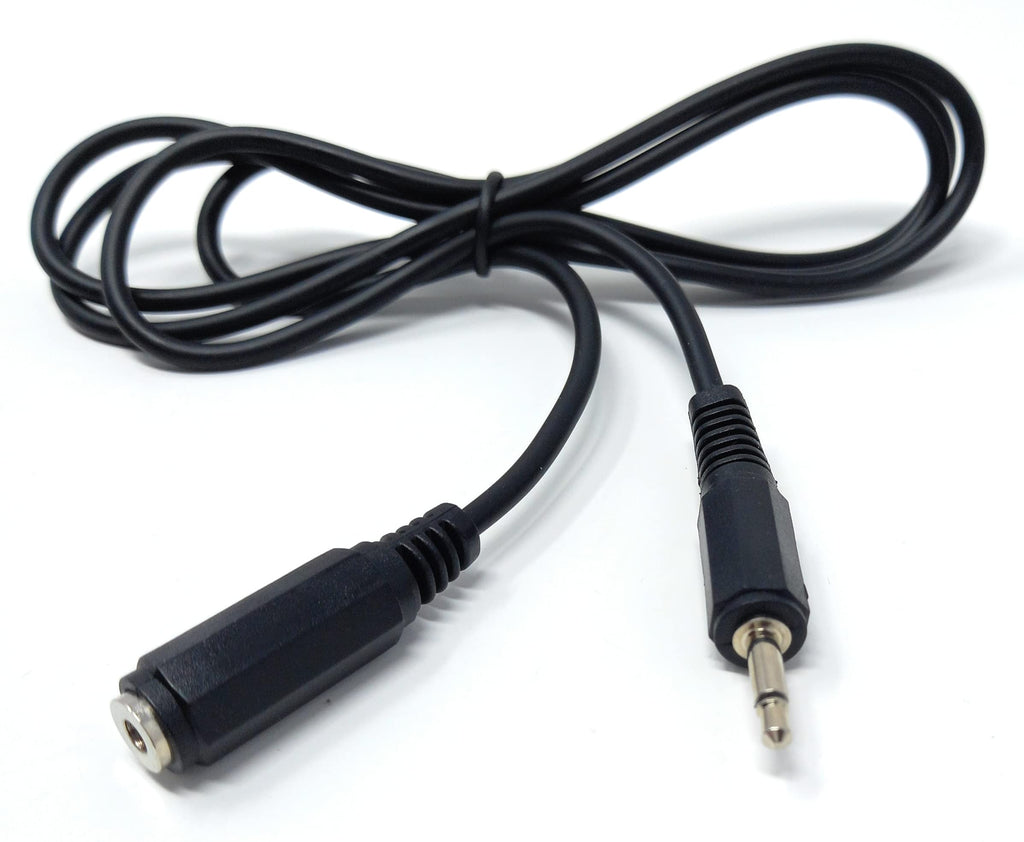 3.5mm Mono Jack to 3.5mm Socket Extension Cable, Male Plug to Female Socket Nickel Connectors