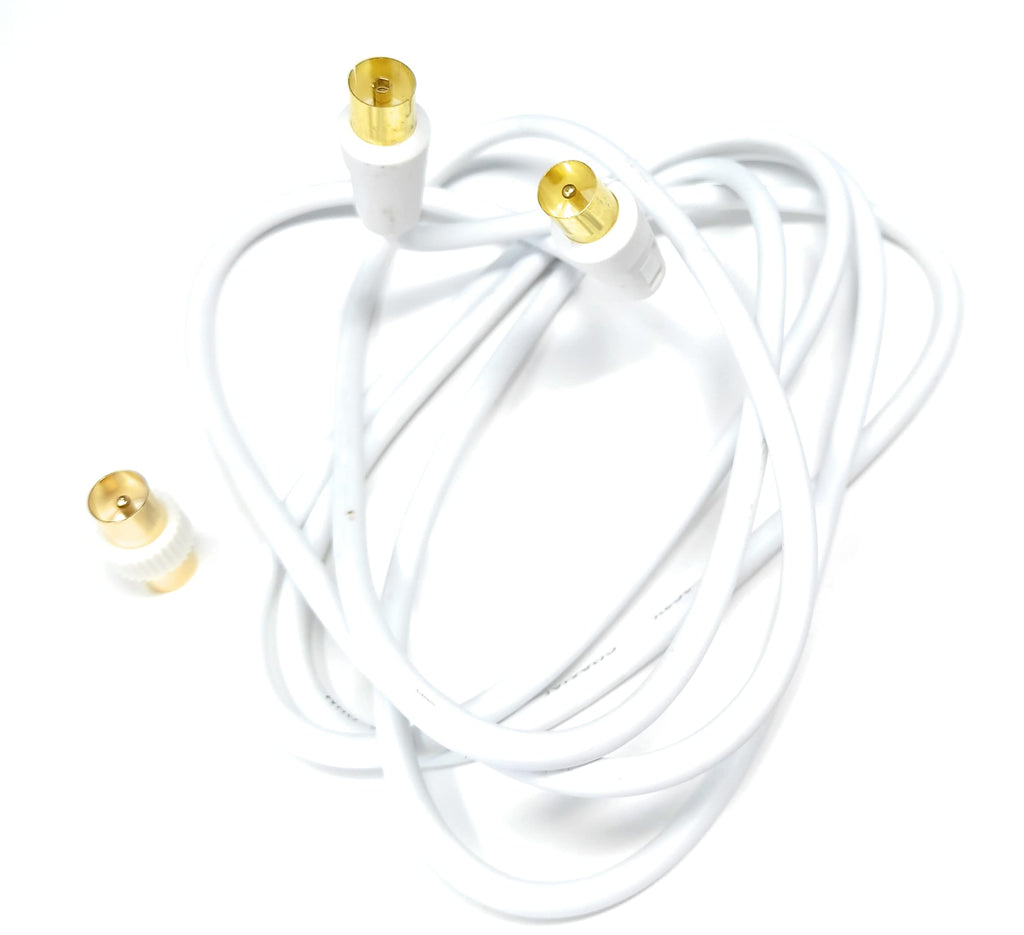 DRUT TV Male to Female Extension Coax Cable, Supplied With a Male to Male Coupler Adapter, Gold Connectors