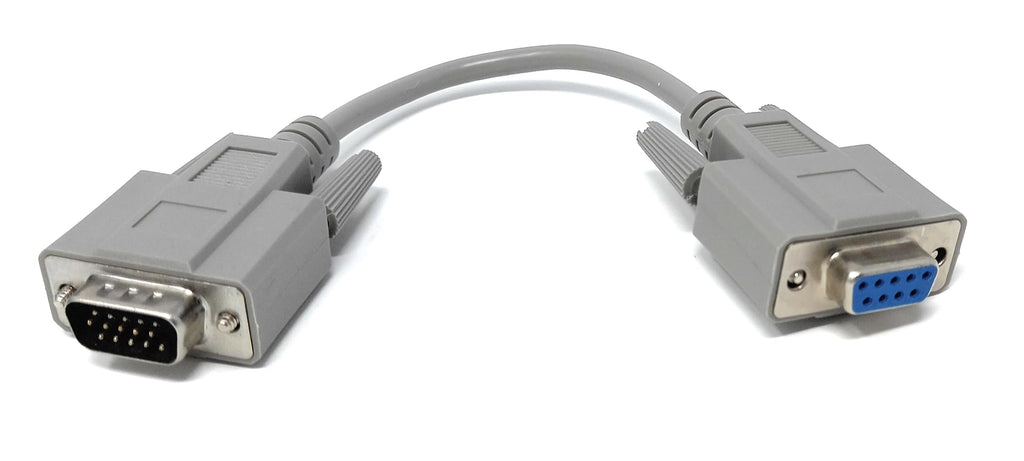 DRUT 20cm Serial to VGA 9 Pin Female to 15 Pin Male Cable D9 HD15 SVGA Adapter Cable Converter 0.6ft