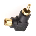 DRUT RCA Phono Right Angled Adapter Audio Plug to Socket Male to Female Gold Plated