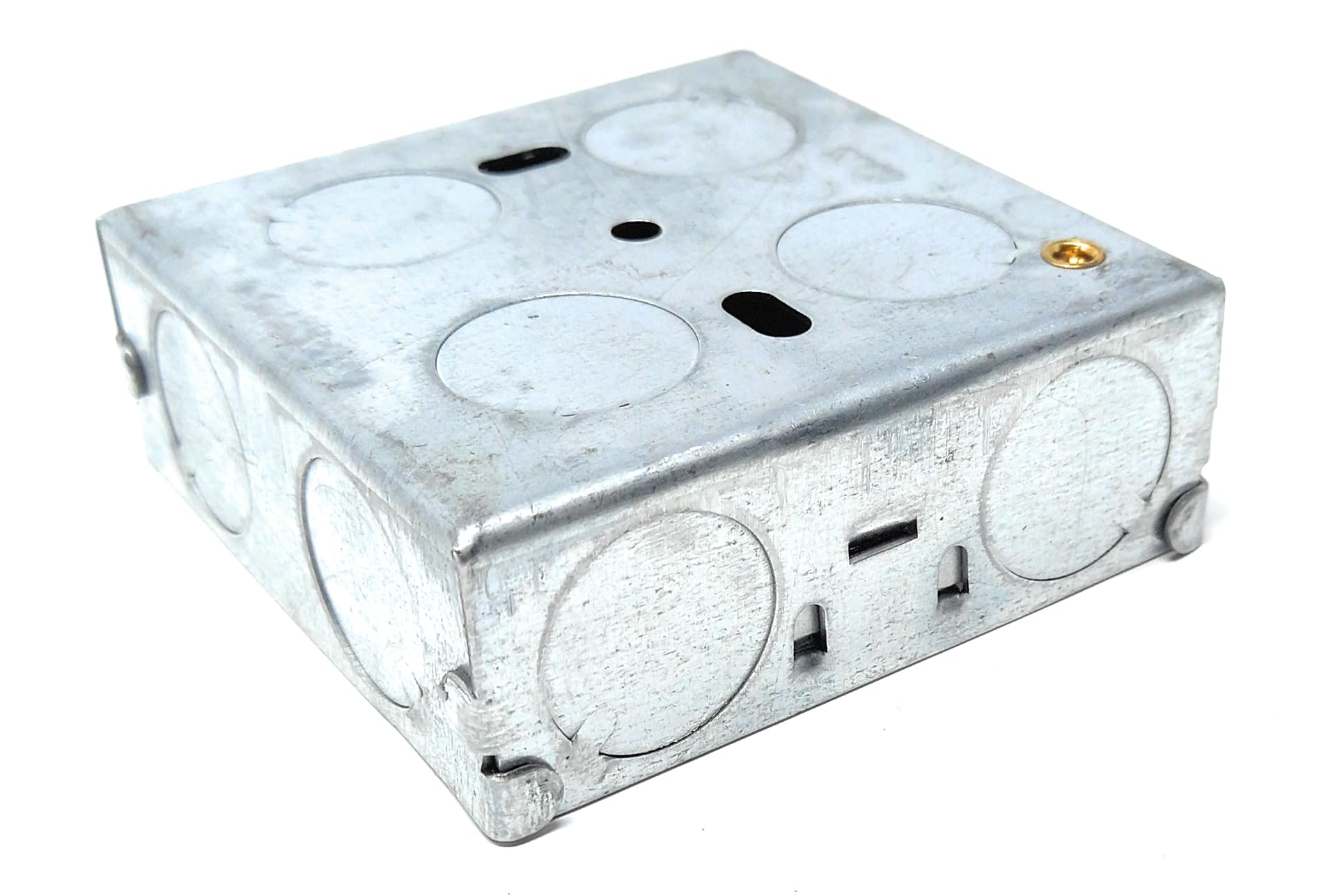 1 Gang Metal Surface Mount Back Box Pattress Box (25mm Deep) Fitted With Earth Terminals