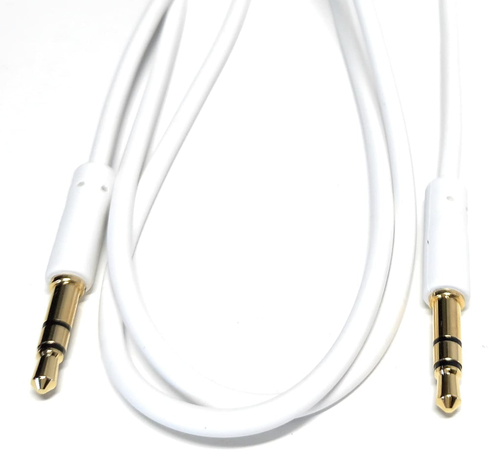 DRUT 3.5mm Stereo Audio Jack Plug to Plug, Male to Male AUX, Slim Flexible Lead Cable