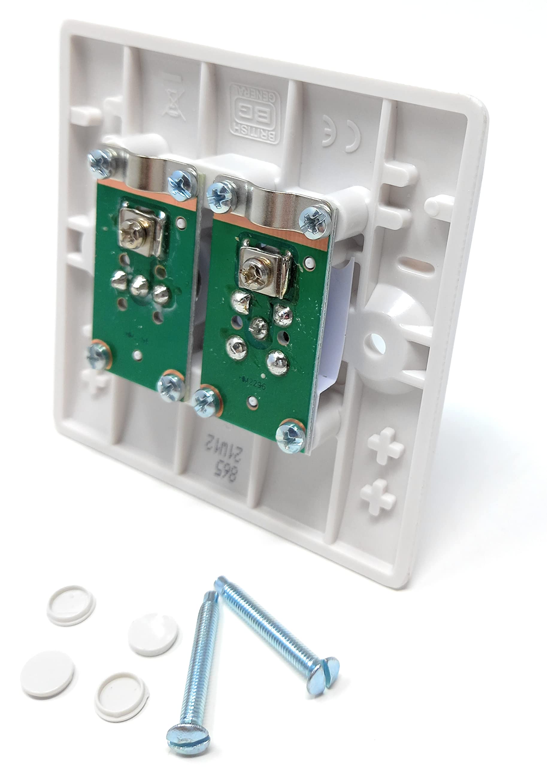 TV & Satellite Faceplate - 2 Gang Outlet with 1 TV & 1 F-Type Female Socket