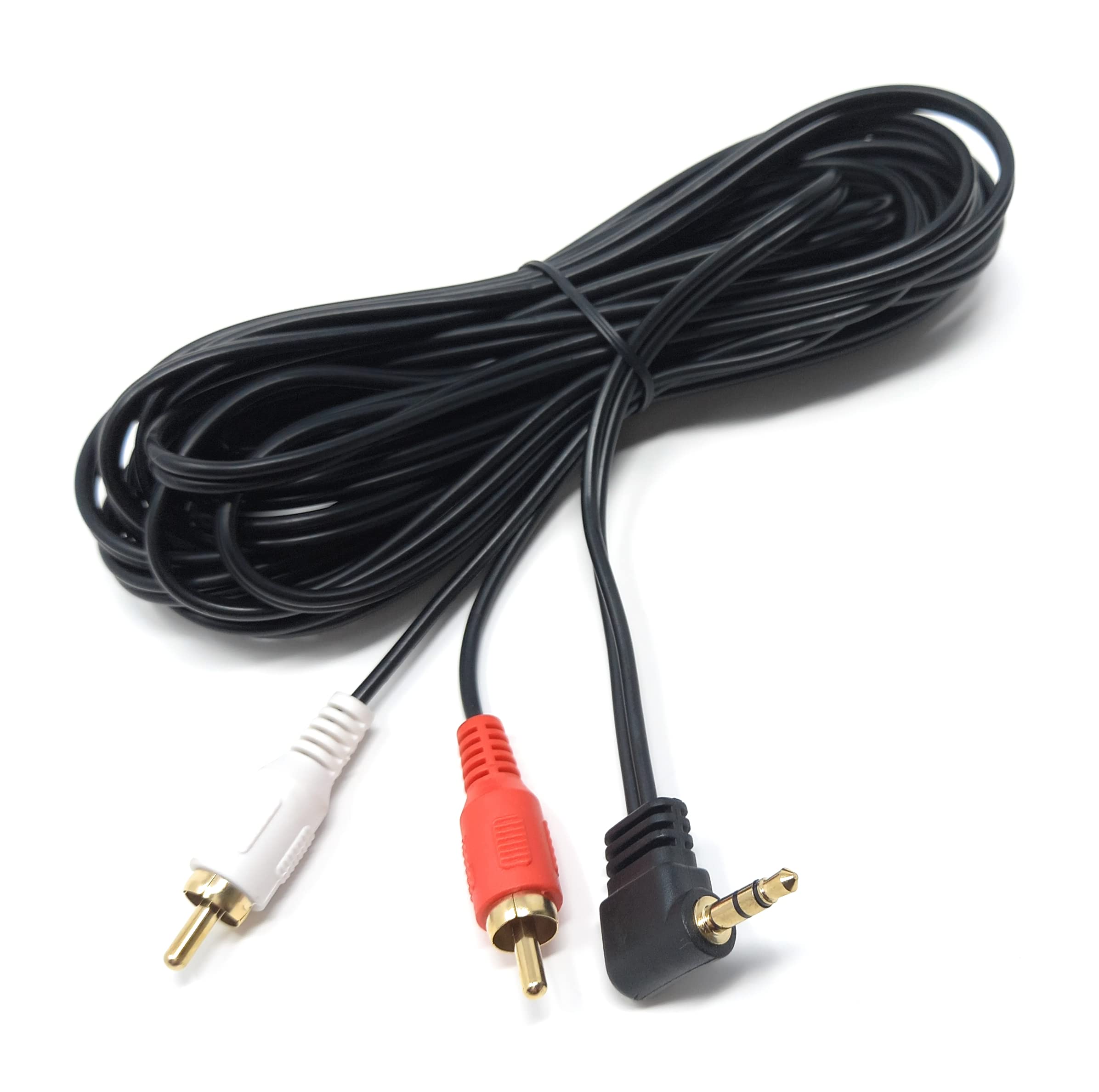 DRUT 3.5mm to RCA Jack Right Angled AUX Stereo Audio Cable Gold Plated Connectors