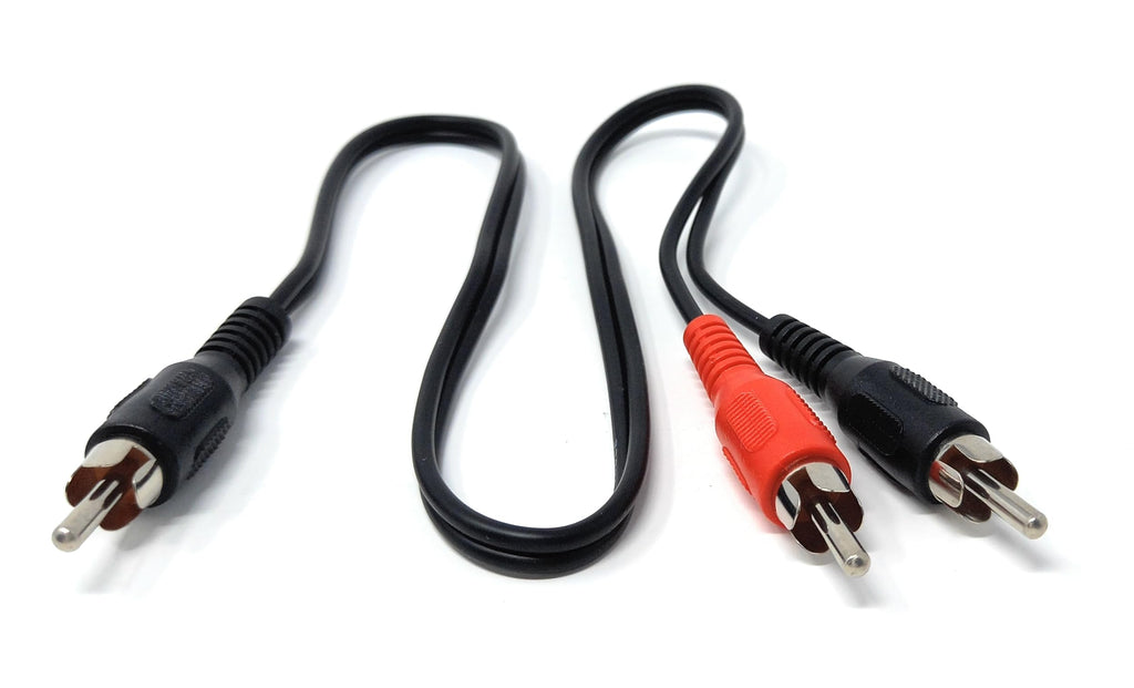 DRUT Single RCA Phono Plug to Twin 2 x RCA Phono Plugs Y Splitter, Combiner Cable