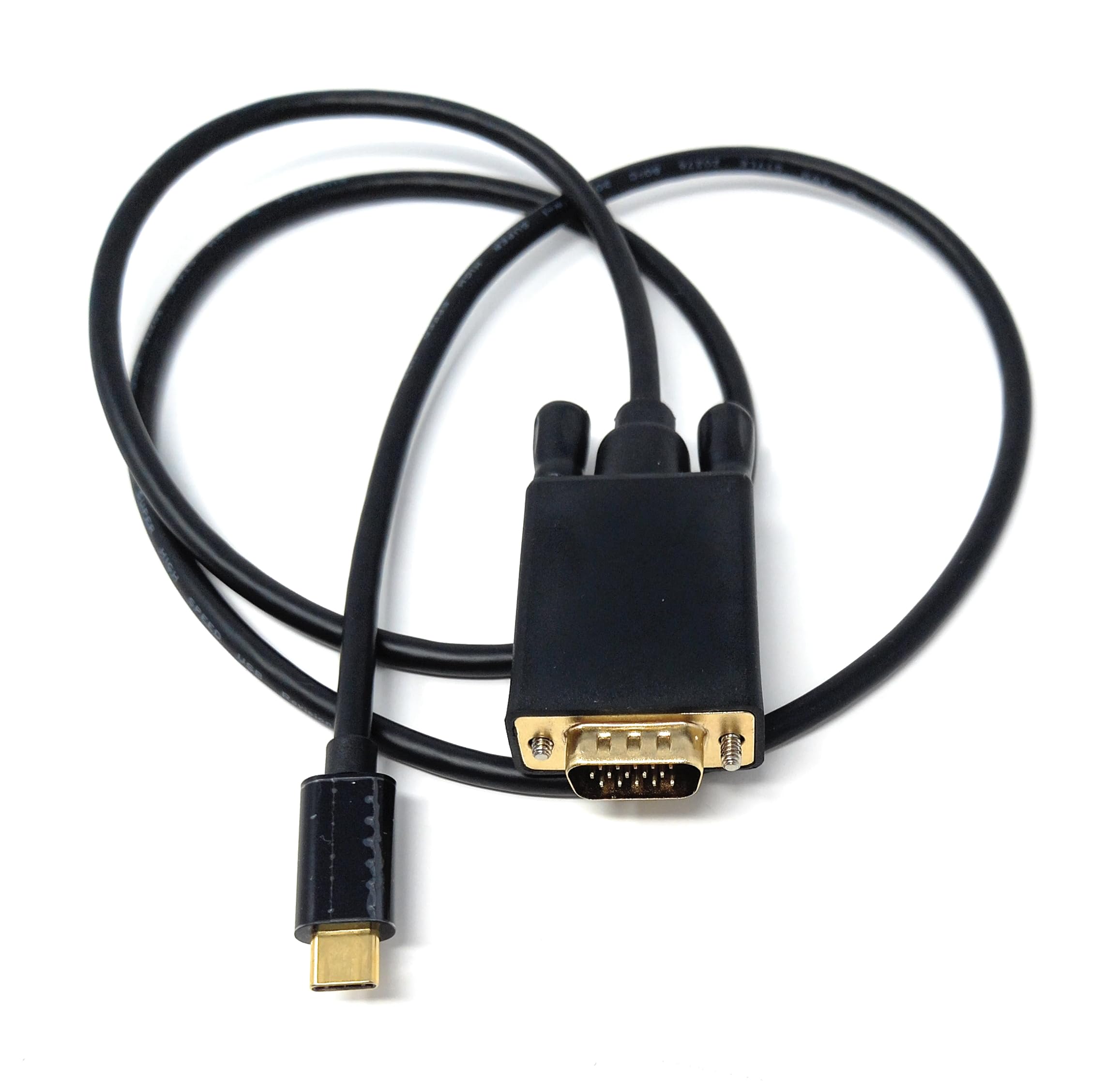 DRUT USB C to VGA Cable, Type-C Male to VGA Male Adapter Lead Supports 11920 x 1080, 1080P 60Hz Compatible with Computer, Monitor, Projector, TV