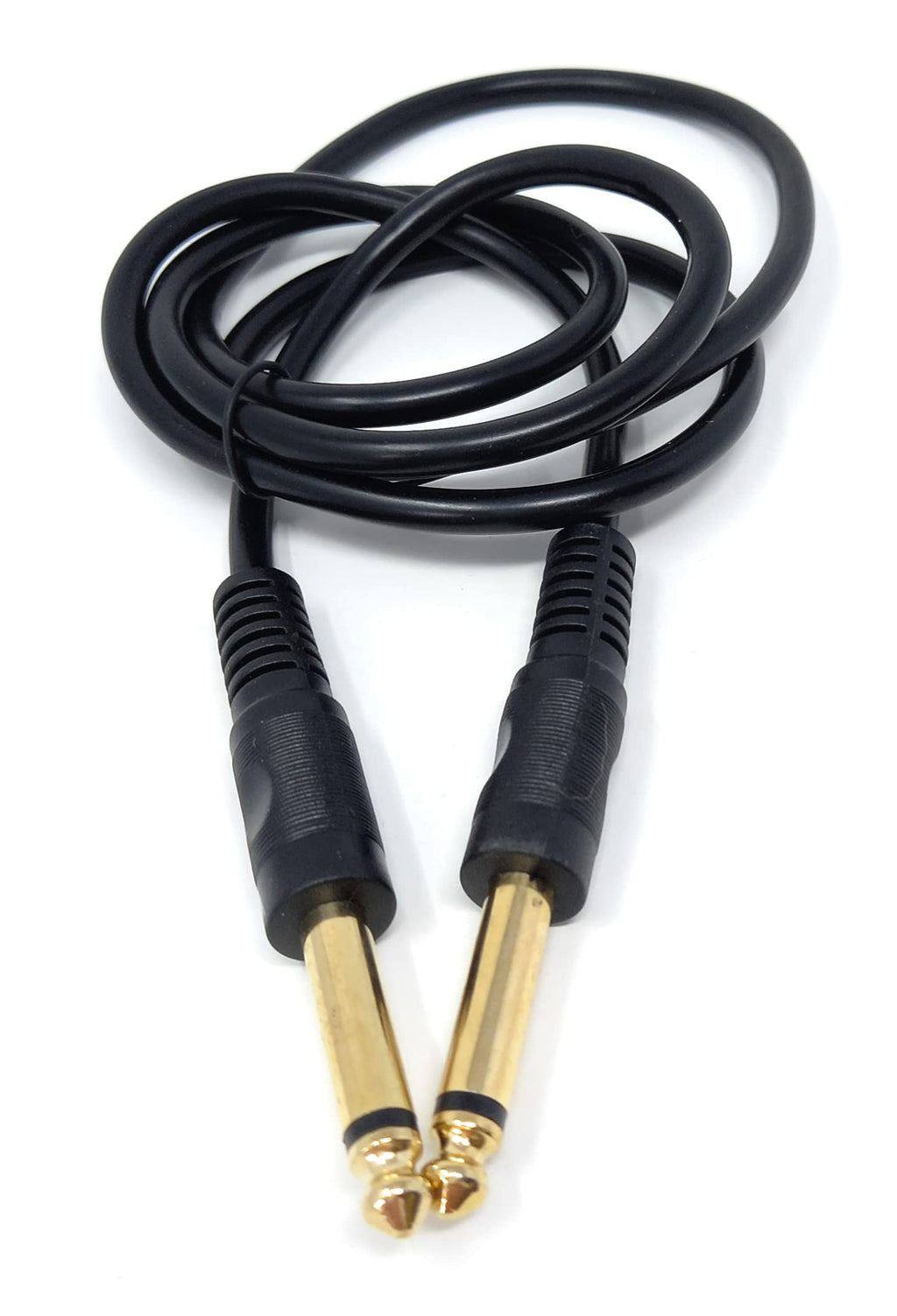 DRUT 6.35mm to 6.35mm Mono 1/4'' TS Jack Plug Speaker, Guitar, Instrument, Patch Cable Gold Connectors
