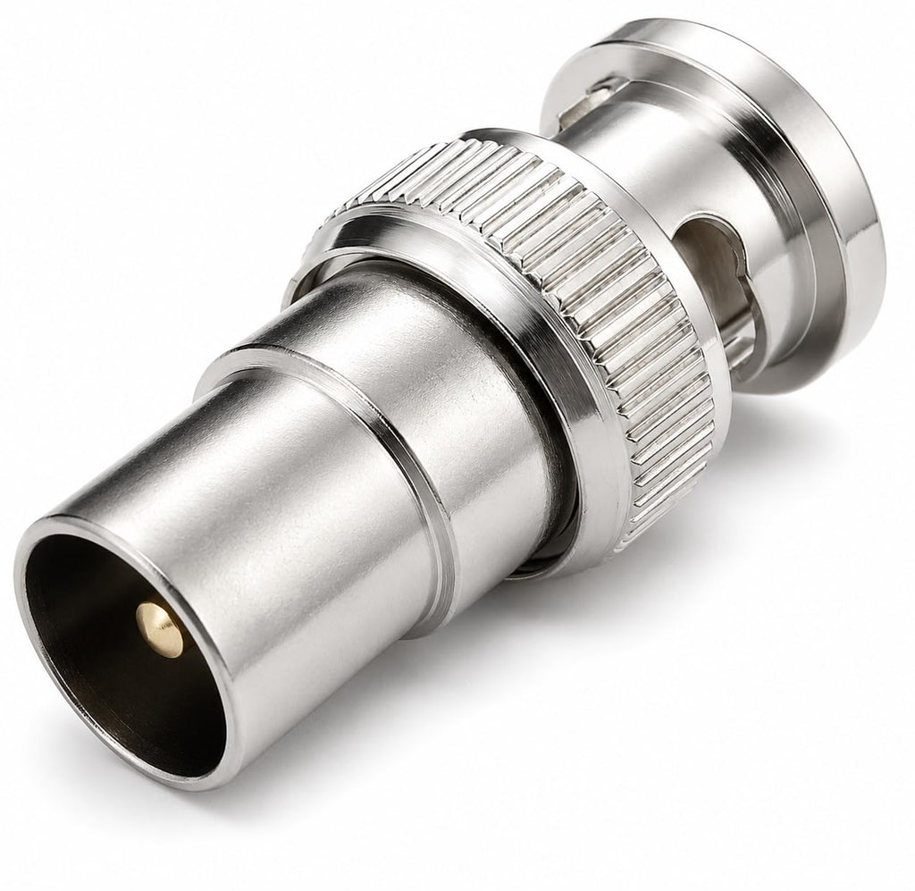 DRUT TV RF Male Plug to BNC Male Plug Coaxial Adapter - Perfect for CCTV, Radio, and AV Connections