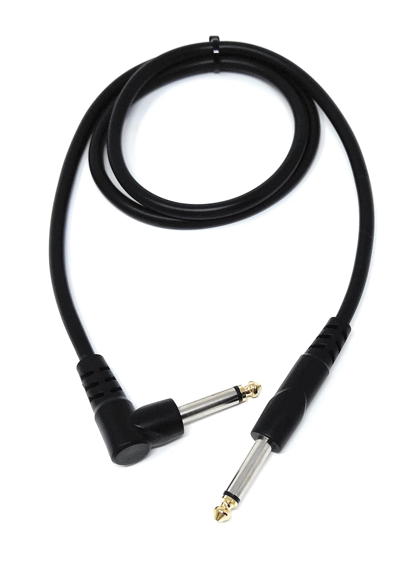 DRUT 6.35mm 1/4 Mono Male to Right Angle Male Jack Audio Cable Lead for Guitar, AMP, Synths, Amplifier, Speaker, Electric Piano, Midi Keyboard, DJ