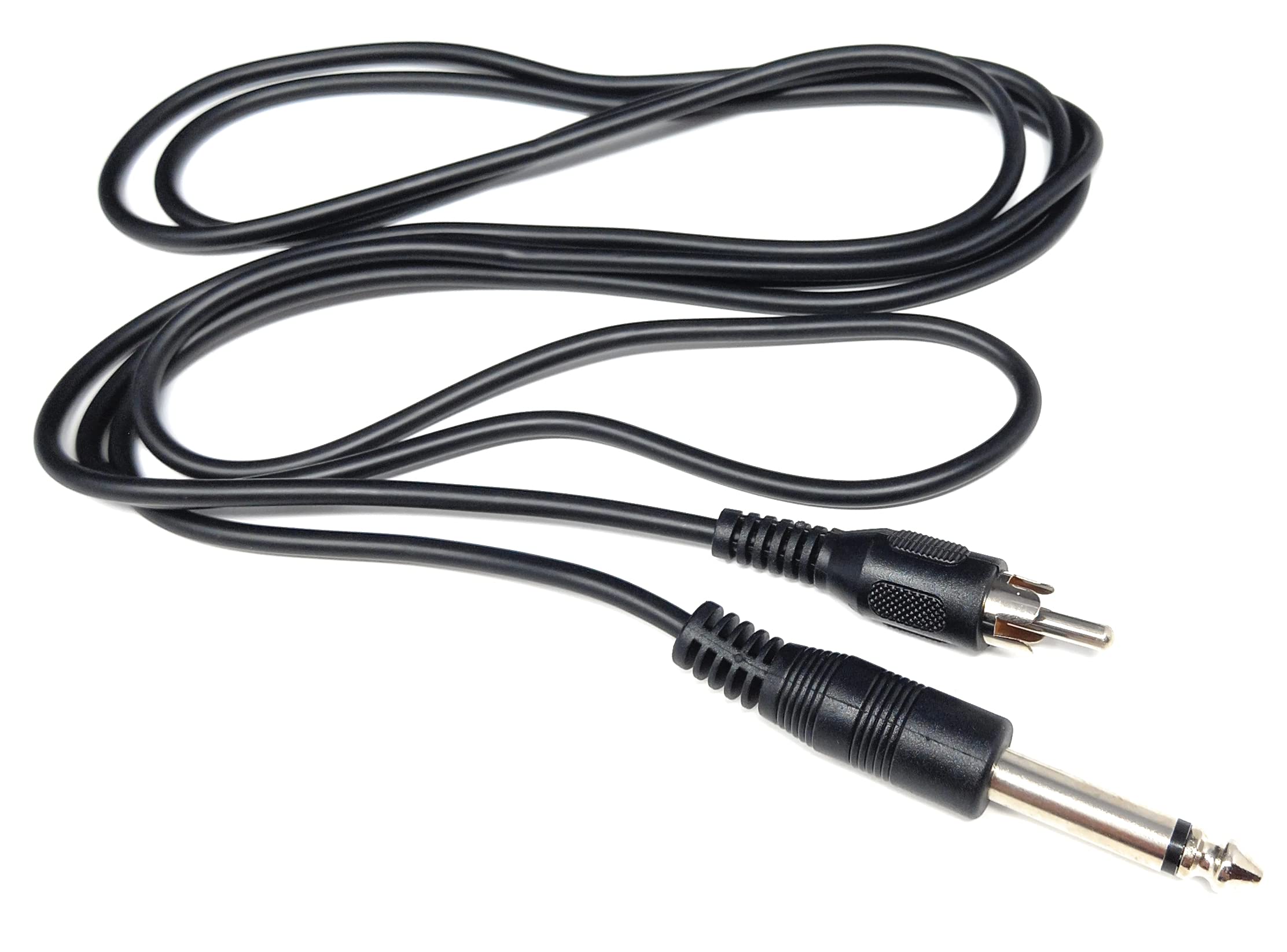DRUT 6.35mm (1/4") Mono Jack Plug to RCA Phono Plug Audio Male to Male Lead Cable