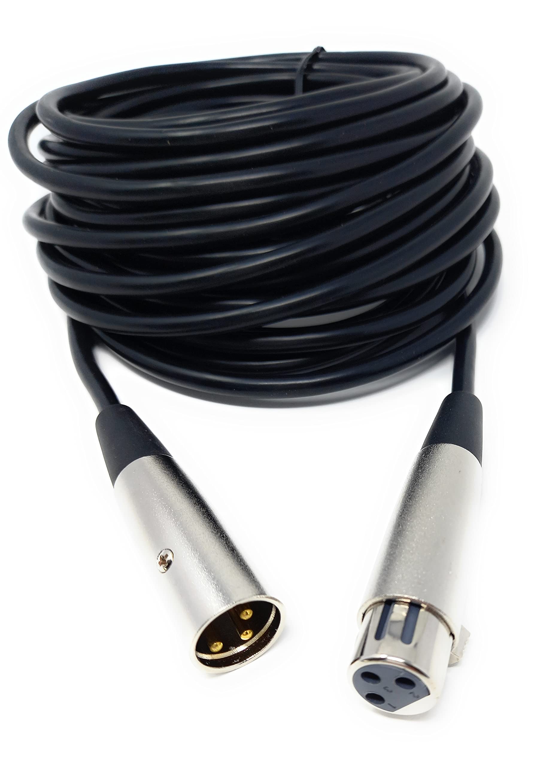 DRUT 3 pin XLR Male Plug To XLR Female Socket, Audio Microphone, Mixer, Speaker Lead Cable