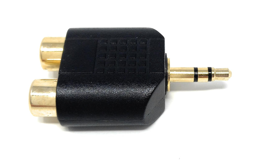DRUT 3.5mm Stereo Jack Plug to Twin RCA Phono Mono Splitter or Combiner Audio Adapter